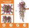 Artificial Hanging Flowers for Outdoors, 2 Pcs Fake Hanging Plant Spring(Light Purple Red)